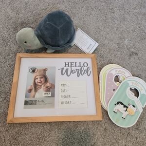 Baby Gift Bundle, Closet Dividers, Hello World Frame & Plush Turtle